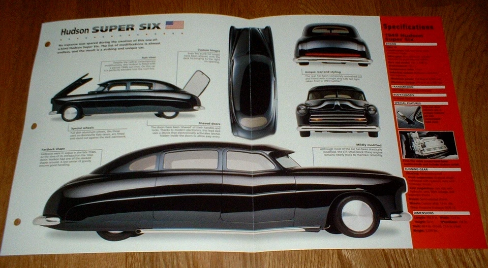1949 HUDSON SUPER SIX ORIGINAL IMP BROCHURA ESPECIFICAÇÕES INFORMAÇÕES 48 49 50 51 54 PERSONALIZADO★★ - Imagem 1 de 1