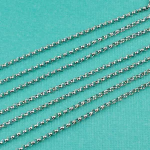 Rhodium Sterling Silver Bulk Rolo Chain 1.5MM  link - Picture 1 of 5