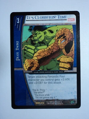 2004 MARVEL VS SYSTEM -  UNLIMITED EDITION - RARE CARD - MOR-072 IT'S CLOBBERIN' - Image 1 of 2