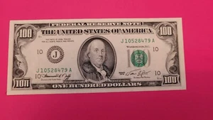 Series 1974 US One Hundred Dollar Bill $100 Kansas City ~ J 10528479 A - Picture 1 of 12