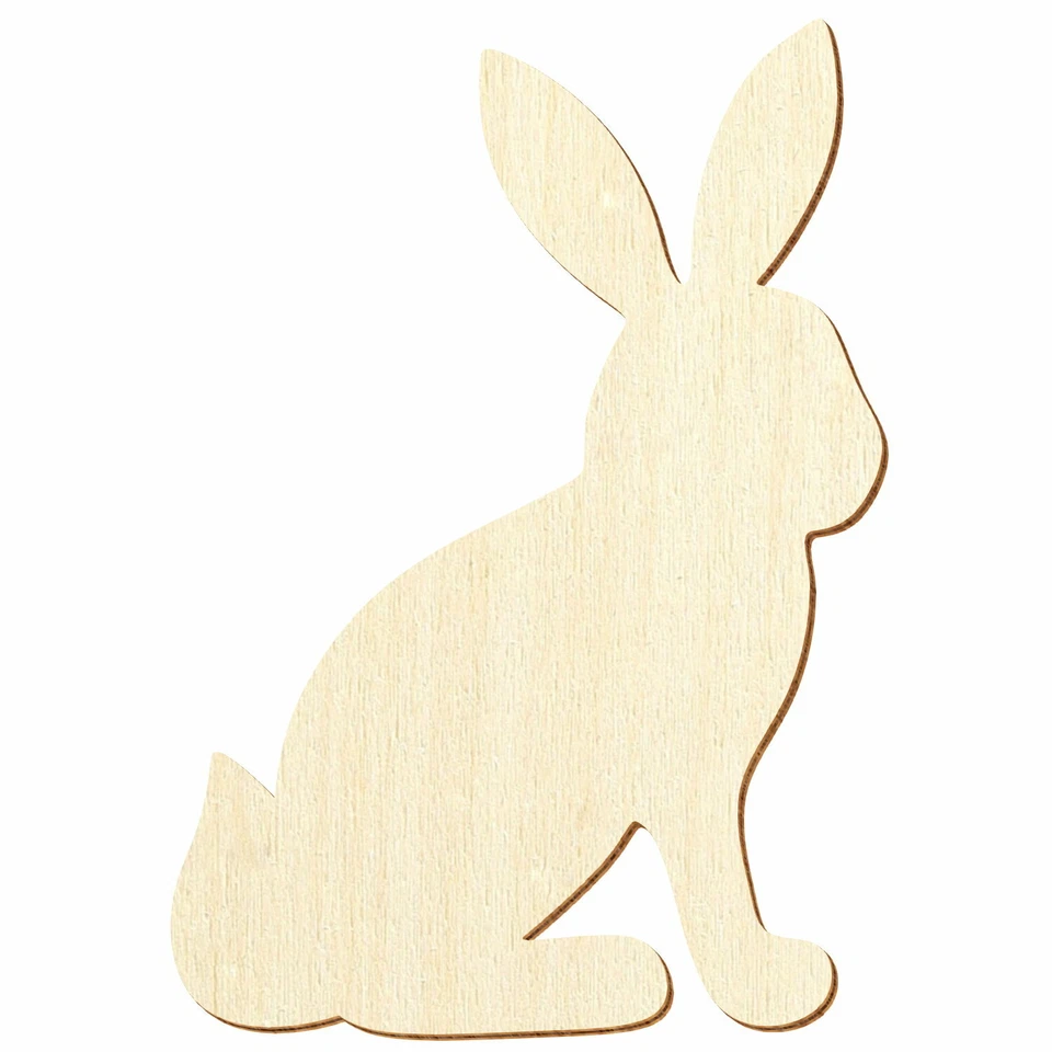 Holz Häschen Hase sitzend - 3-50cm Streudeko Basteln Deko Wanddeko - Bild 1 von 1