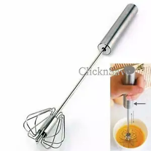 Pump Action Stainless Steel Whisk Turbo Hand Mixer Whips Mix Cream Eggs Dressing - Picture 1 of 1