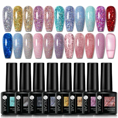 UR SUGAR Christmas Gel Nail Polish Glitter Shiny UV LED Sequins Varnish Blue Gel