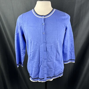 Cárdigan Talbots Azul Claro Mangas 3/4 Suéter Grande Retro Nuevo Botón - Imagen 1 de 8