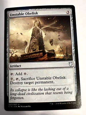 MTG Magic The Gathering Commander 2018Unstable Obelisk Uncommon LP - Image 1 of 2