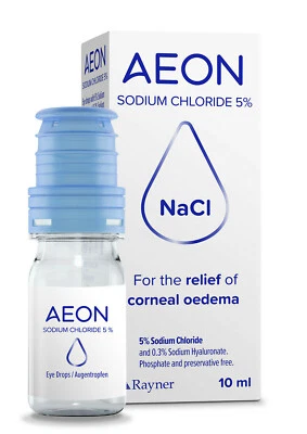 RAYNER AEON Sodium Chloride 5% hypertonic ophthalmic solution corneal oedema PEG 400