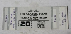 Trama & New Breed 1982 Konzertkarte Stub Curtis Hixon Hall Florida 20. November --- - Bild 1 von 1