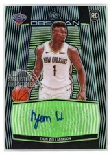 Zion Williamson 2019-20 Panini Obsidian Green Rookie Auto Card #RA-ZWL 14/15
