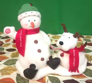 Hallmark Cards 2006 animierter musikalischer Plüsch Schneemann Schnee Welpe mit Geweih - Bild 1 von 9