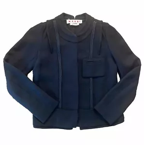 Marni Wool Blend Black Woven Women’s Blazer Coat Size EU 38 US 2 Small - Picture 1 of 17