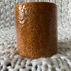 Hallmark Baked Apples scented candle in orange ceramic holder leaves autumn fall