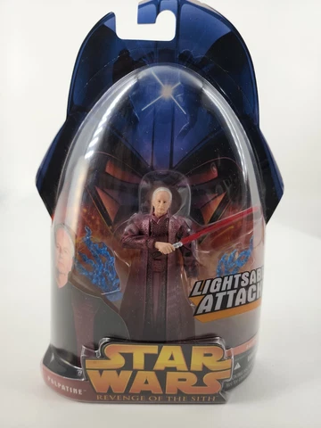 Star Wars 2005 Revenge of the Sith Palpatine Lightsaber Attack Blue #35 Sealed Cover
