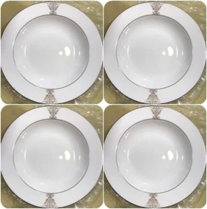 Vera Wang Wedgwood Imperial Scroll Rim Soup Bowl (4) Bowls with Tag - Picture 1 of 2