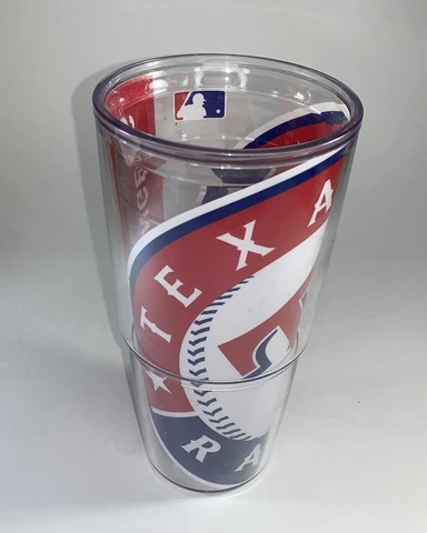 Tervis MLB Texas Rangers  Tumbler, 24 oz, Clear bold graphic EUC Cover