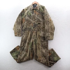 VTG Liberty Coveralls Men's XL Reg Green Brown Camo Quilted Insulated Realtree - Picture 1 of 16