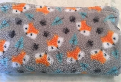 Baby Gear Fox Security Blanket Lovey 30x36 Gray Orange Tree Woods Fleece Foto 1 de 2