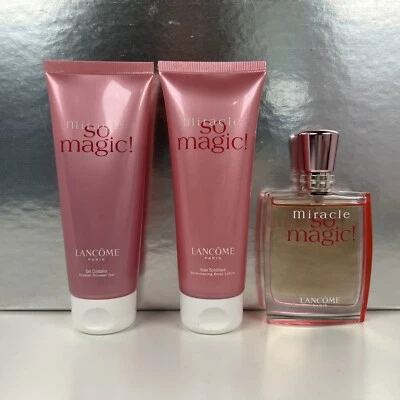 Lancome Miracle So Magic Set Eau De Parfum 1.7 oz Shimmering Lotion Crystal Gel - Image 1 of 4