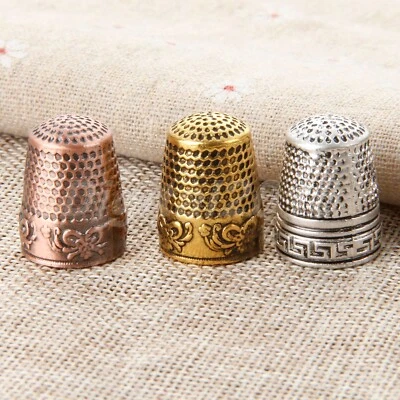 1X Protector protector de agarre de costura de dedal de metal para aguja de pasador uso a medida