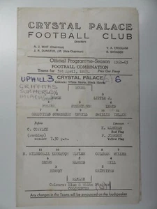 CRYSTAL PALACE v COLCHESTER U | 1962/1963 | RESERVES | 3 APR 1963 | UK FREEPOST - Picture 1 of 3