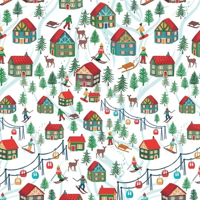 Tela Feline Drive MINIATURAS DE NAVIDAD Ski Village - Fat Quarter (18x22") FQ Foto 1 de 4