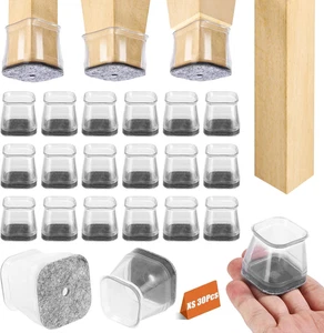 Tappi per Gambe Della Sedia, Rettangolari, 30 Pezzi, in Silicone, Con Feltro per - Foto 1 di 12