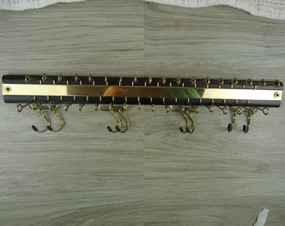 Estante para cinturón colgante plegable madera metal armario organización de colección montaje en pared Foto 1 de 4