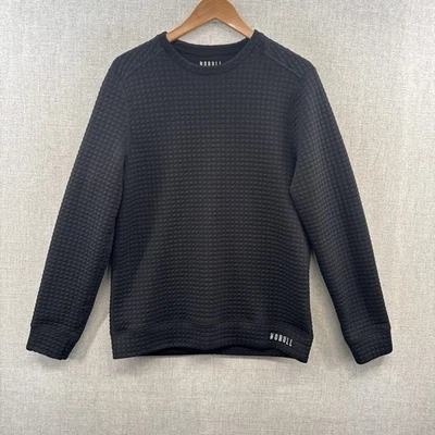 NOBULL Pullover Shirt Mens Medium Black Waffle Thermal Midweight Long Sleeve - Image 1 of 4