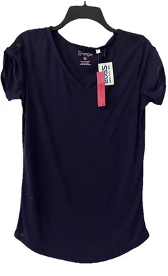 Blusa Top Energie Para Mujer XL Púrpura Profundo Cuello en V - Nueva Con Etiquetas Foto 1 de 4