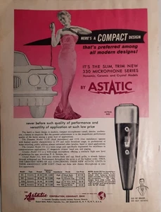 Print Ad 1960 Astatic Corp Conneaut OH Compact Slim Trim 330 Microphone Series - Picture 1 of 1