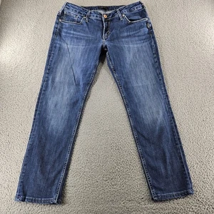 Silver Jeans Womens 27 Blue Boyfriend Fit Mid Rise Stretch Denim Embroidered - Picture 1 of 18