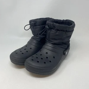 Crocs Classic Lined Neo Puff Lined Winter Boots Unisex M6 W8 Black 206630 - Picture 1 of 7