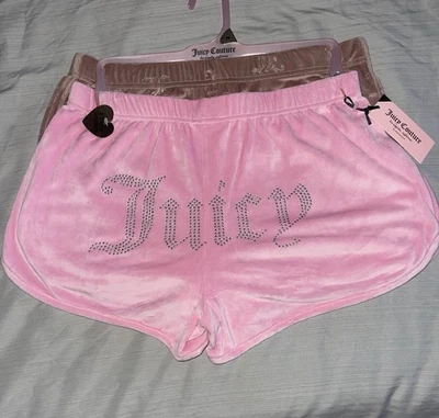 Juicy Couture Velvet Sleep Shorts 2 Piece Designer Pajama Set, Sizes XL - Image 1 of 4