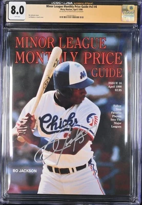 RARE Apr 1990 Bo Jackson Signed Minor League Price Guide CGC x JSA 8.0 TOP POP - Image 1 of 2