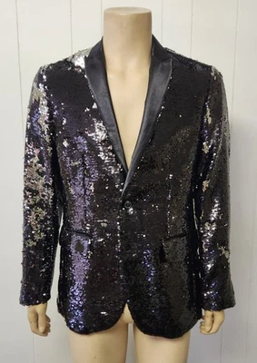 Hombre Lentejuelas Abrigo Deportivo M Chaqueta de Noche INC NUEVO SIN ETIQUETAS Foto 1 de 4