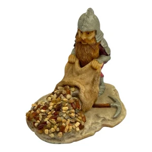 Enchantica Tarbet Dwarf w/sack Jewels 3 1/2" 1989 Handpainted UK EUC No Box - Picture 1 of 13