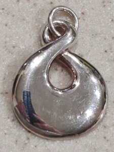 VINTAGE SEZGIN 925 STERLINGSILBER MODERNIST TWIST ANHÄNGER - Bild 1 von 8