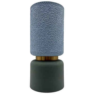 Florero moderno de cerámica Bergamo Art de 12 pulgadas de alto en azul Foto 1 de 4