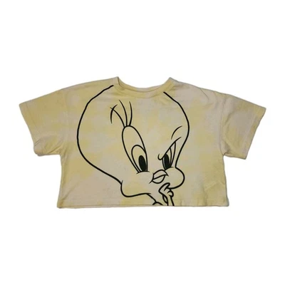 Camiseta corta ZARA Looney Tunes Piolín Pájaro Amarillo Tie Die Talla 7 Foto 1 de 4