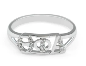 Theta Phi Alpha sterling silver ring w/ simulated diamonds, NEW!!*** - Picture 1 of 2