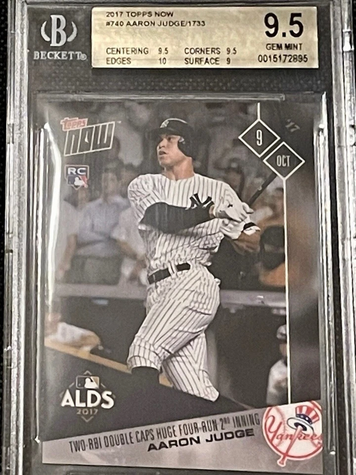 AARON JUDGE ROOKIE RC 2017 Topps Now #740 BGS 9.5 GEM MINT /1733 - Image 1 of 1