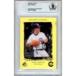 Mike Lowell AUTO 1999 Upper Deck SP Top Prospects Gold RC #77 Card Beckett Slab - Picture 1 of 5