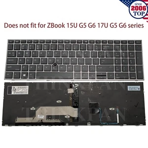 Teclado retroiluminado genuino de Estados Unidos con puntero para HP ZBook 15 G5 G6 17 G5 G6 L12764-001 - Imagen 1 de 9