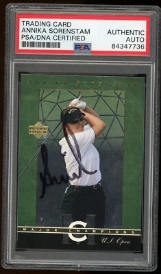 2003 Upper Deck UD Annika Sorenstam Signed Auto Golf Card PSA/DNA - Image 1 of 2
