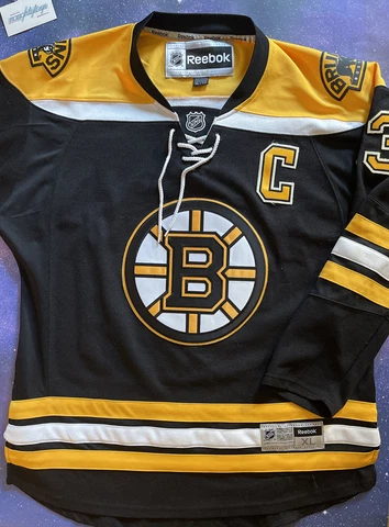 NHL Boston Bruins #33 ZDENO CHARA Reenok Mens XL Black Hockey Jersey CAPTAIN Cover