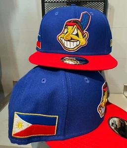 Cleveland Indians Wahoo Philippine Flag Patch 9Fifty New Era MLB Snap Back  Rare - Picture 1 of 6