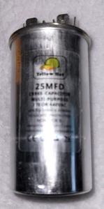 Yellow Hat Capacitor 25 Uf MFD 370 or 440 Volt VAC, Multi-Purpose round / HVAC - Picture 1 of 3