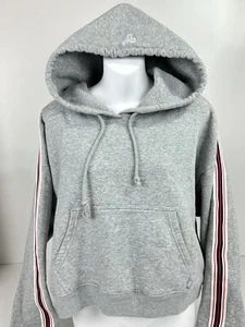 Tna Aritzia Cropped Hoodie Sweatshirt The Iconic Pullover Stripe Gray Size M - Picture 1 of 13
