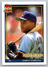 1991  Topps #781 Darryl Hamilton Milwaukee Brewers