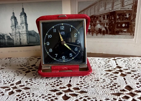 Vintage alarm clock, Ruhla alarm clock, travel clock, wind up clock, mechanical Cover