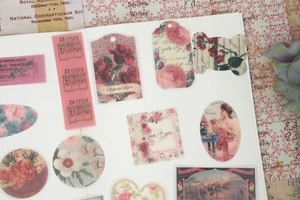 Flower Washi stickers | flower art painting pattern themed stickers junk journal - Picture 1 of 10